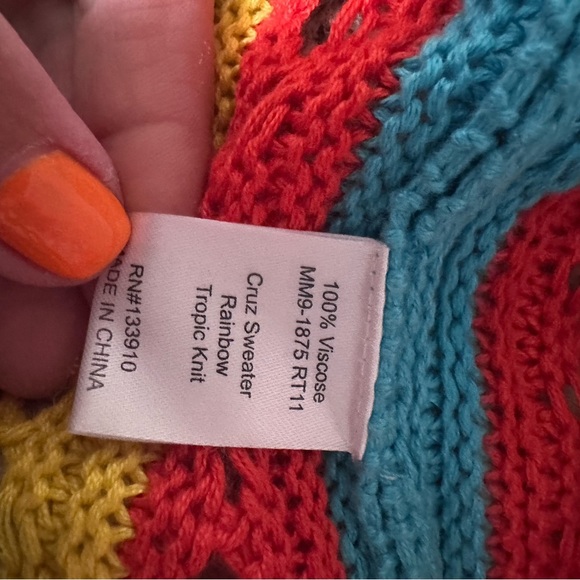 Show Me Your MuMu Multicolor Knit Summer Sweater Swim Coverup M - Picture 4 of 7